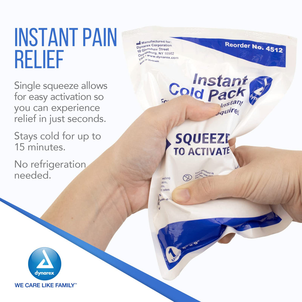 Dynarex single-use cold pack ideal for first aid cooling.