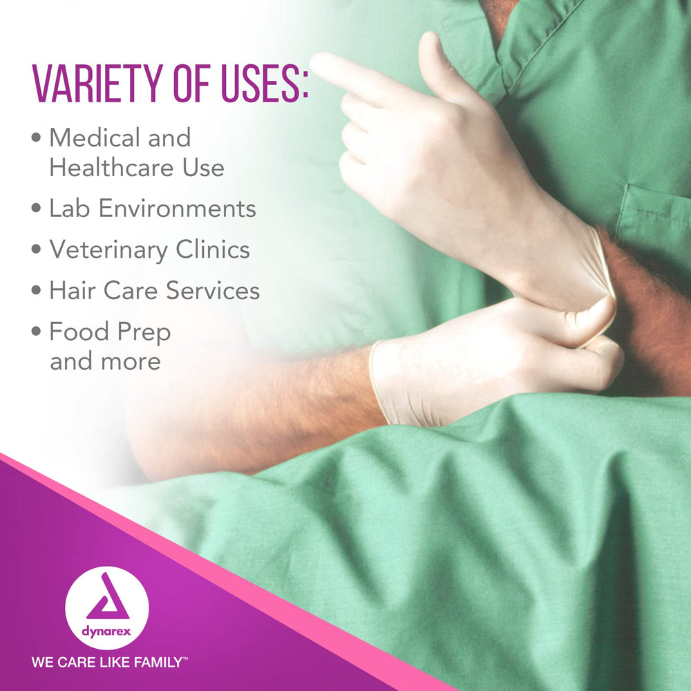 Dynarex gloves come in individual peel-open wallets for hygienic, easy access.