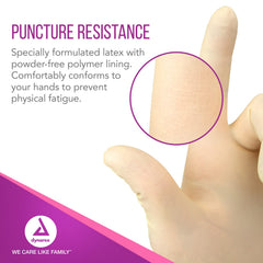 Dynarex gloves have a powder-free lining for comfortable wear and reduced residue.