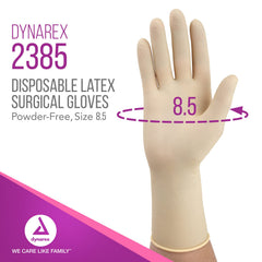 Dynarex gloves feature a beaded wrist cuff for extended protection and secure fit.