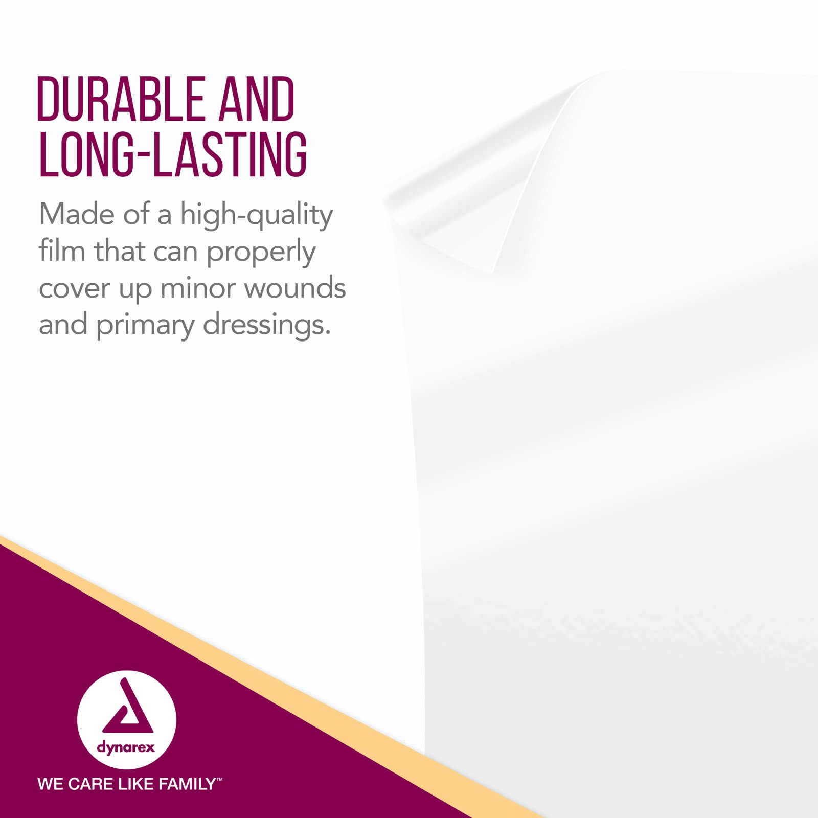 Dynarex View Guard roll conforms to body curves while moving.