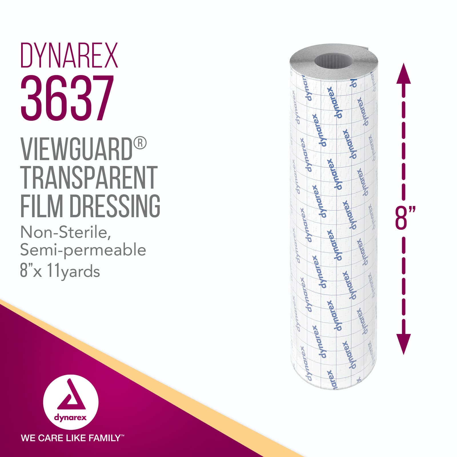 Dynarex View Guard transparent film applied over a minor wound for visibility.