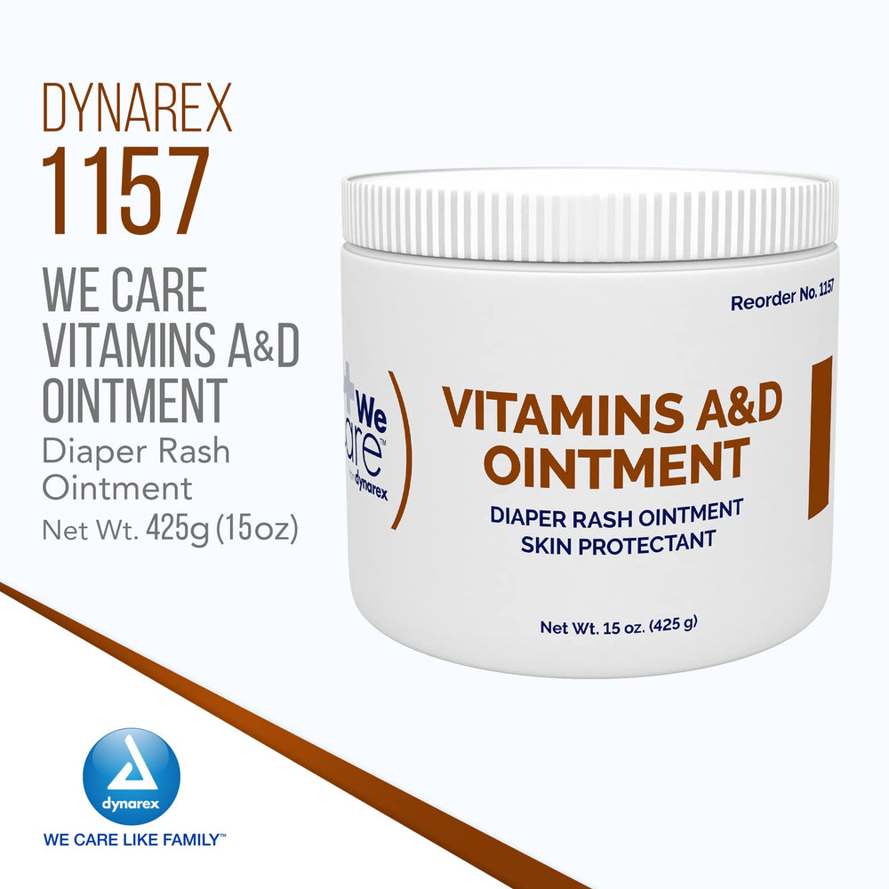 Dynarex Vitamins A & D ointment tube with label, ideal for daily skin care.