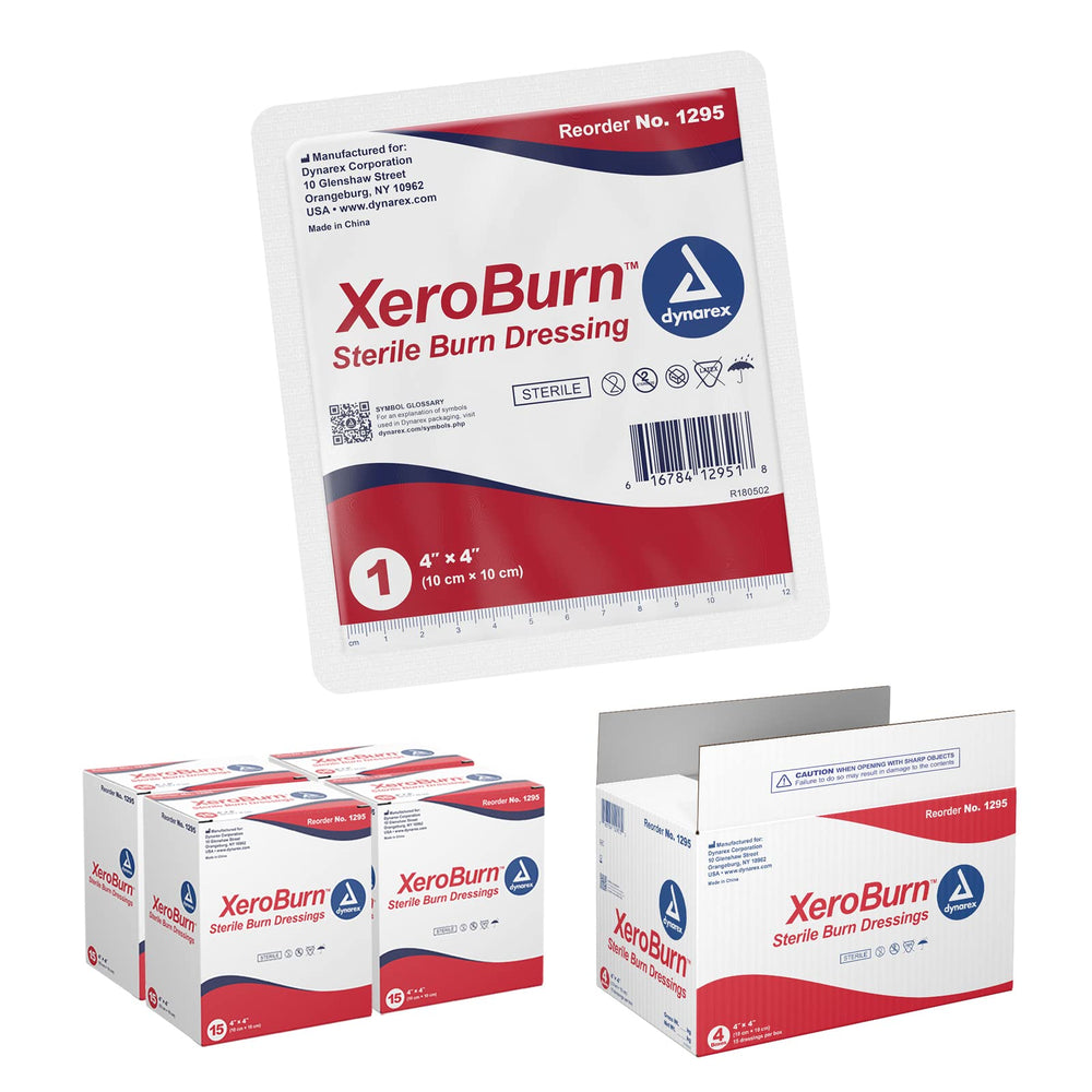 Dynarex XeroBurn sterile burn dressing in 4x4 inch size for burn care
