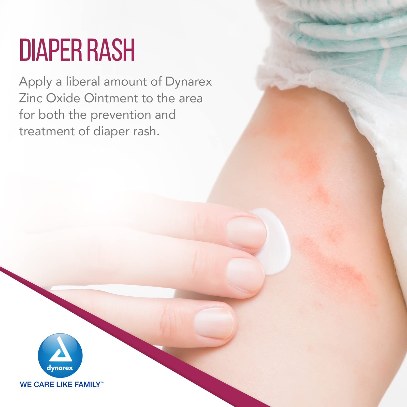 Label close-up on Dynarex zinc oxide ointment.