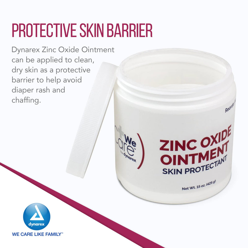 Texture close-up of Dynarex ointment on dry skin.
