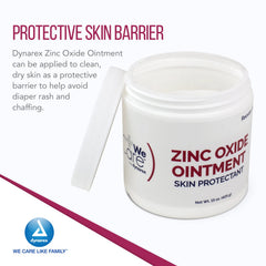 Texture close-up of Dynarex ointment on dry skin.