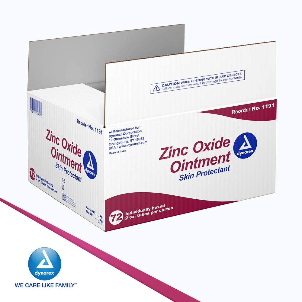 Dynarex zinc oxide ointment enables quick, protective application during changes