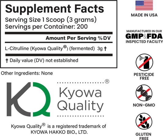E1P L-Citrulline powder being poured; unflavored formula blends easily with drinks.
