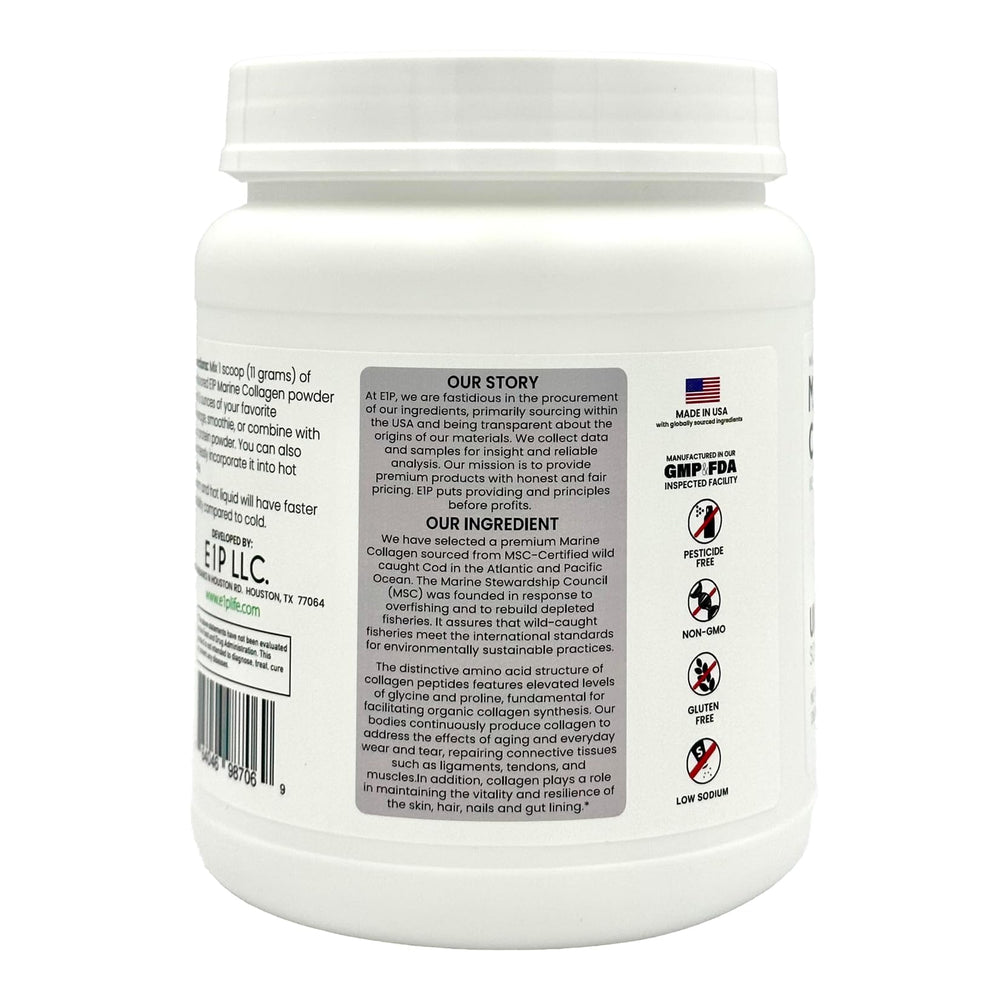 E1P Unflavored collagen peptides dissolve smoothly in beverages