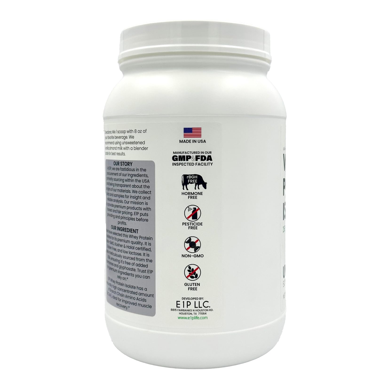 E1P third-party testing seal confirms safety and quality.