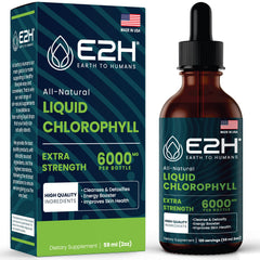E2H Chlorophyll Drops bottle for easy daily greens boost