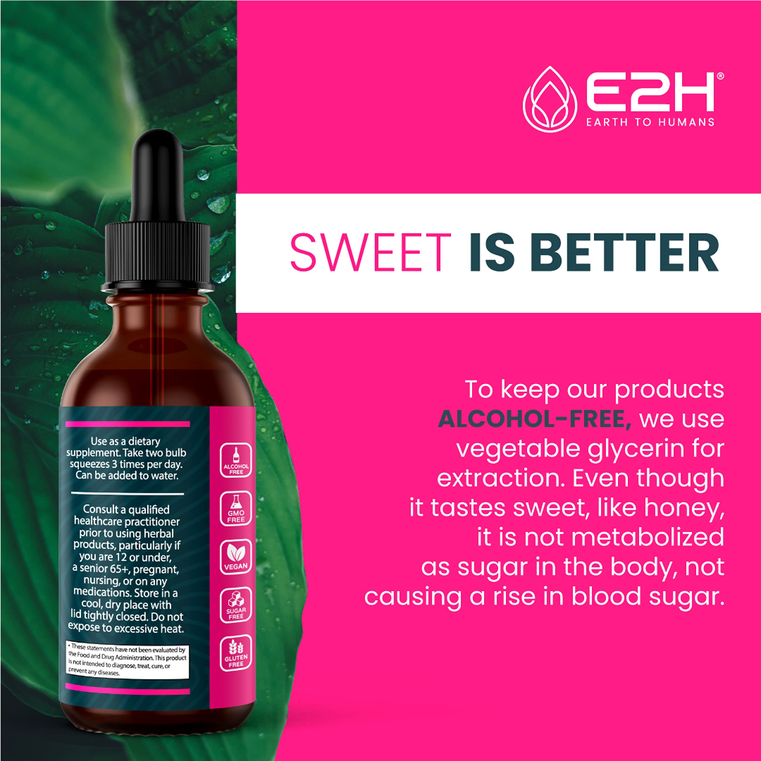 E2H Uric Acid Support Liquid drops enable fast absorption.