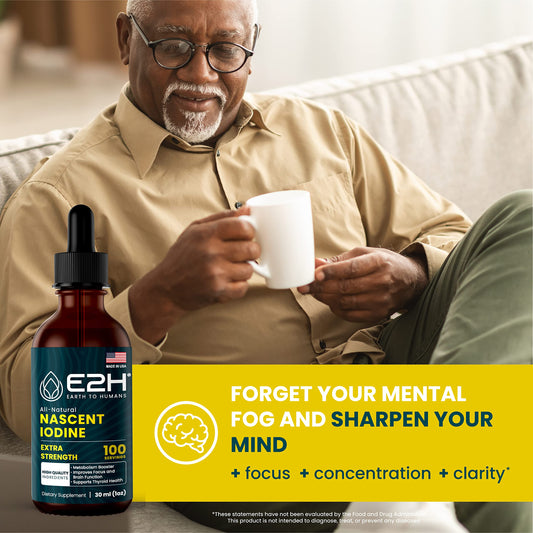 Pour-ready E2H iodine bottle for easy daily use