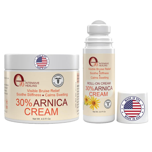 e70 Arnica Cream targeting bruising with soothing, fast-absorbing texture