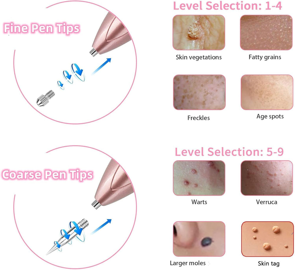 EA269RV Wart and Skin Tag Remover Pen LCD display shows adjustable intensity