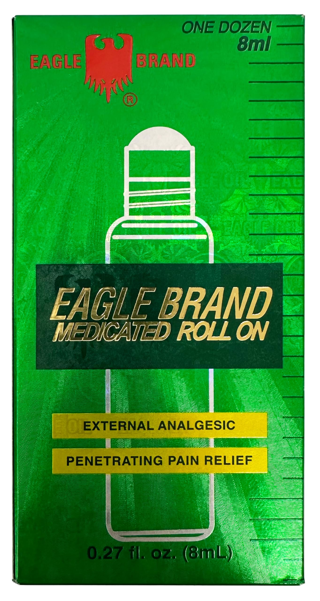 Travel-size Eagle Brand Roll-On bottle ready for easy, mess-free relief on the go.