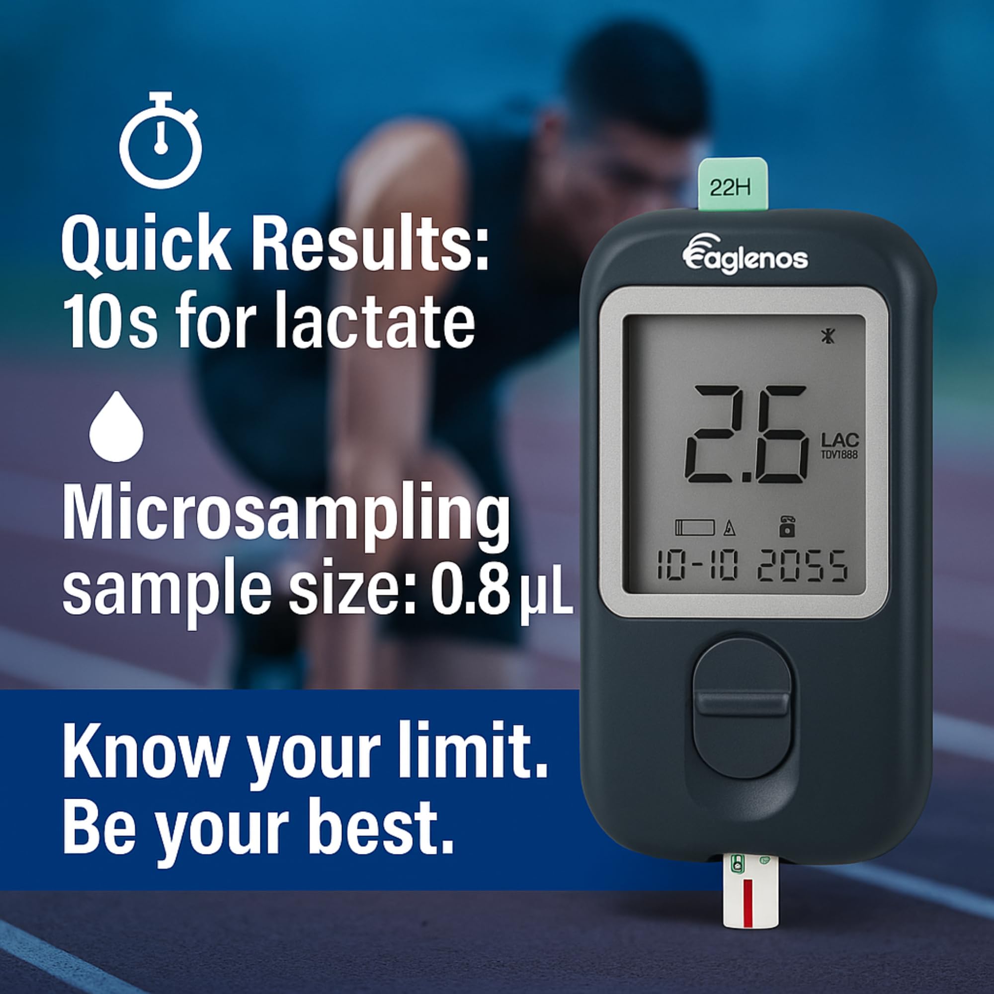 EAGLENOS lactate meter app connection enabling real-time data sync