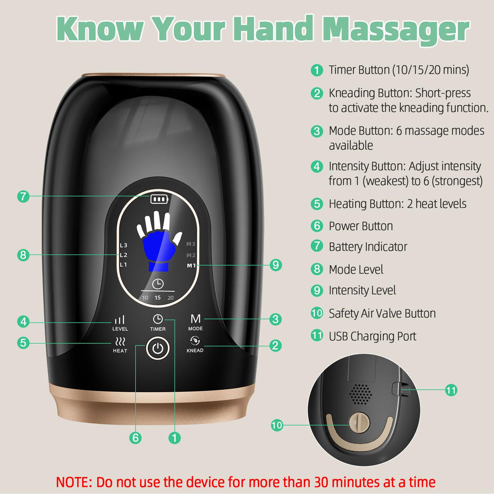 Ealken hand massager ergonomic design closeup suggests user-friendly gift