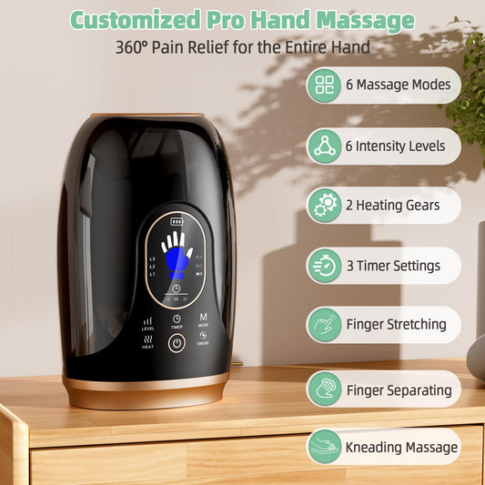 Ealken hand massager five-finger separation highlights targeted palm massage