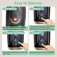 Ealken hand massager wrist-stretch in-use demonstrates full-hand coverage