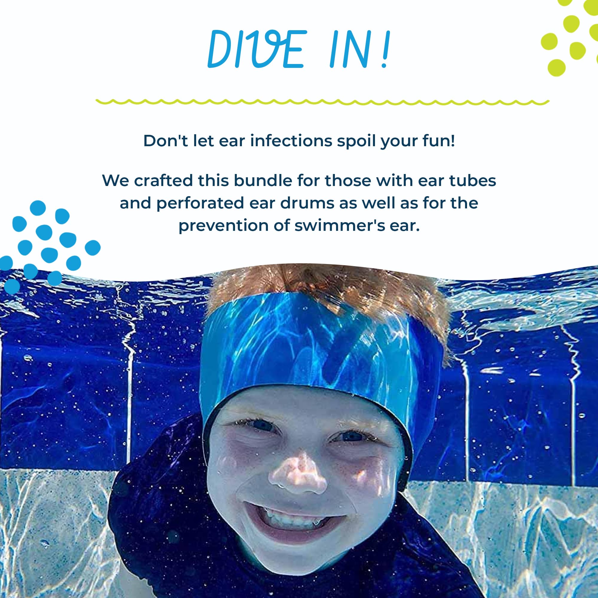 Ear Band-It plugs float for quick recovery after diving or splashes.