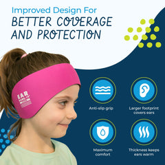 Durable neoprene headband delivers long-lasting water protection during active swimming.