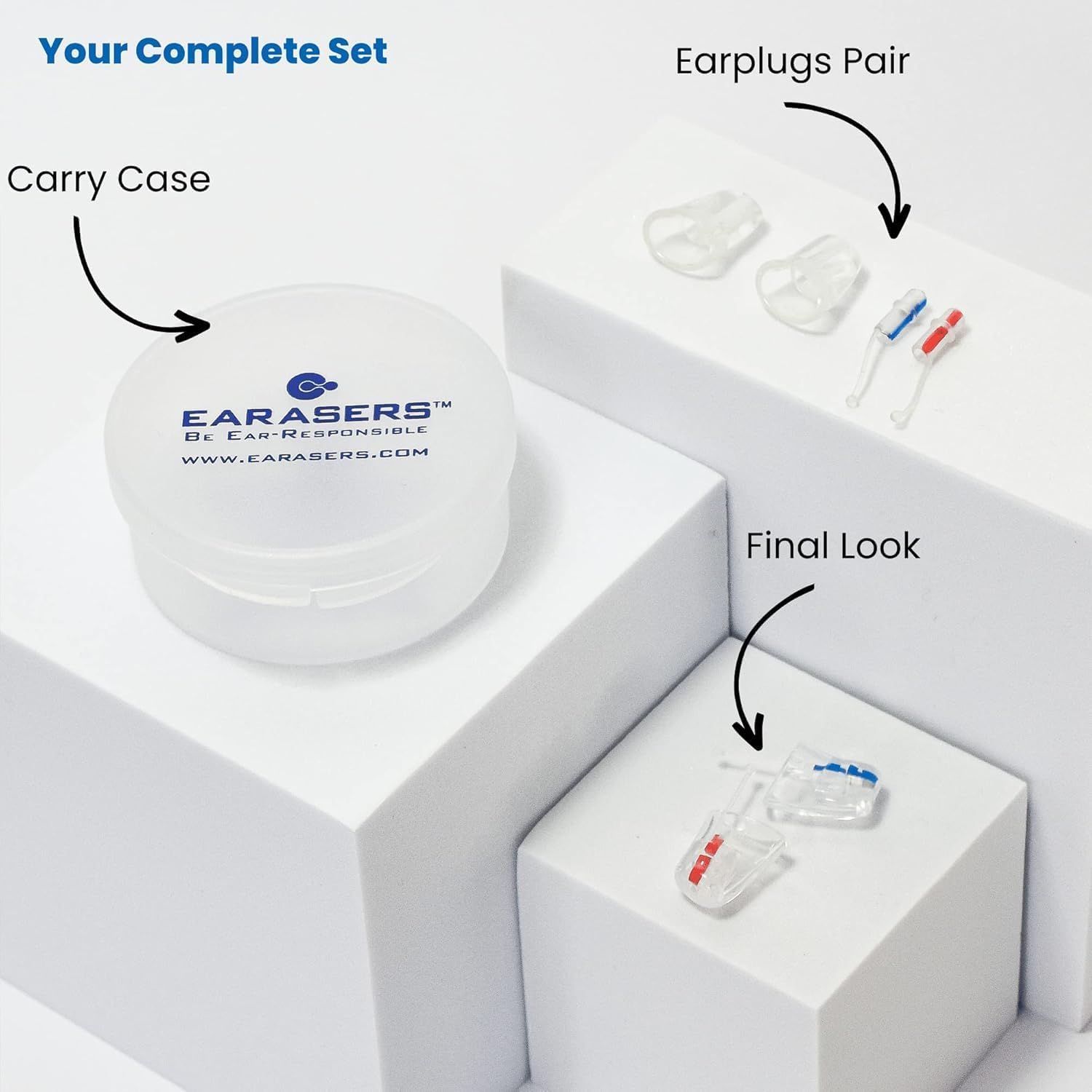 Medium-size Earasers earplugs, designed to fit a broad range of ears