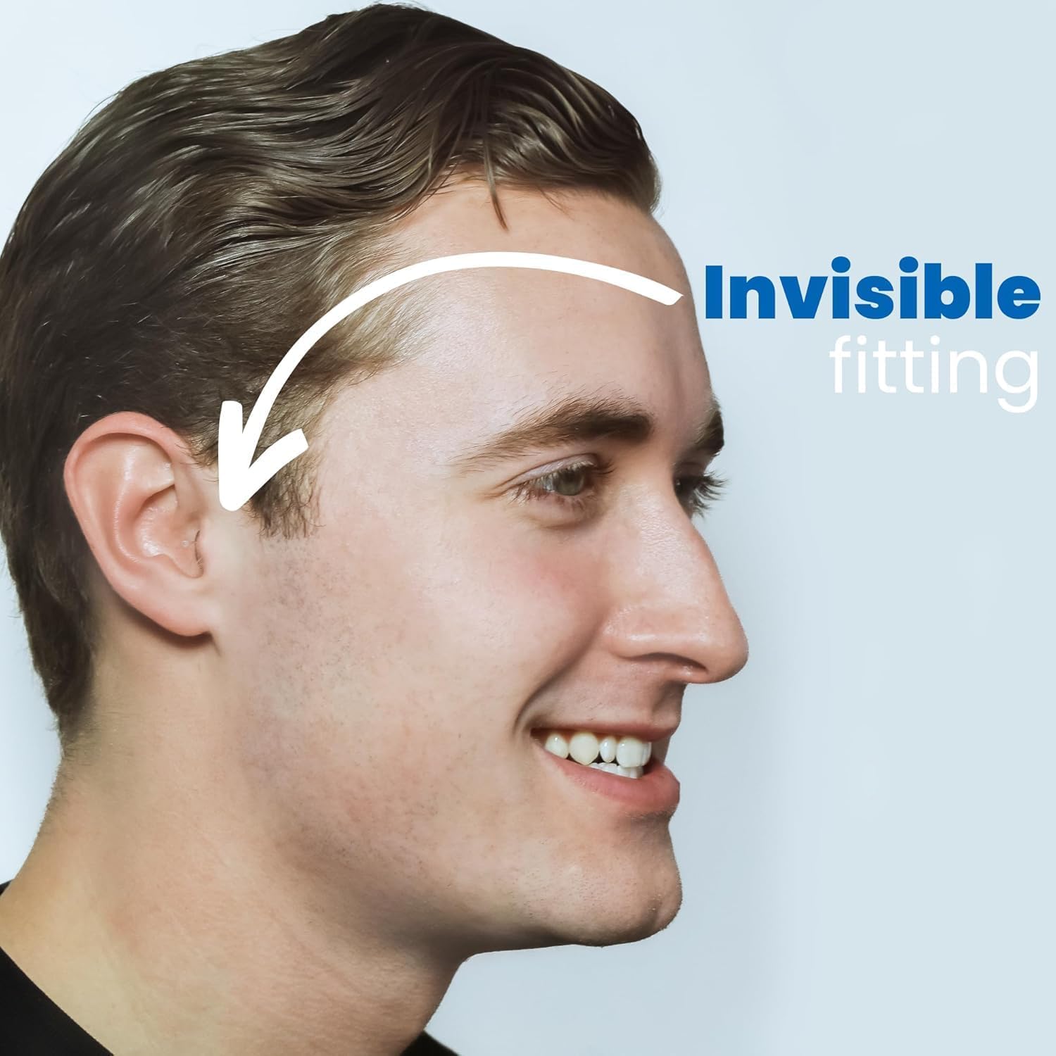 Medium-size Earasers earplugs worn on the ear during a live show
