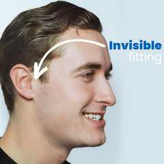 Medium-size Earasers earplugs worn on the ear during a live show