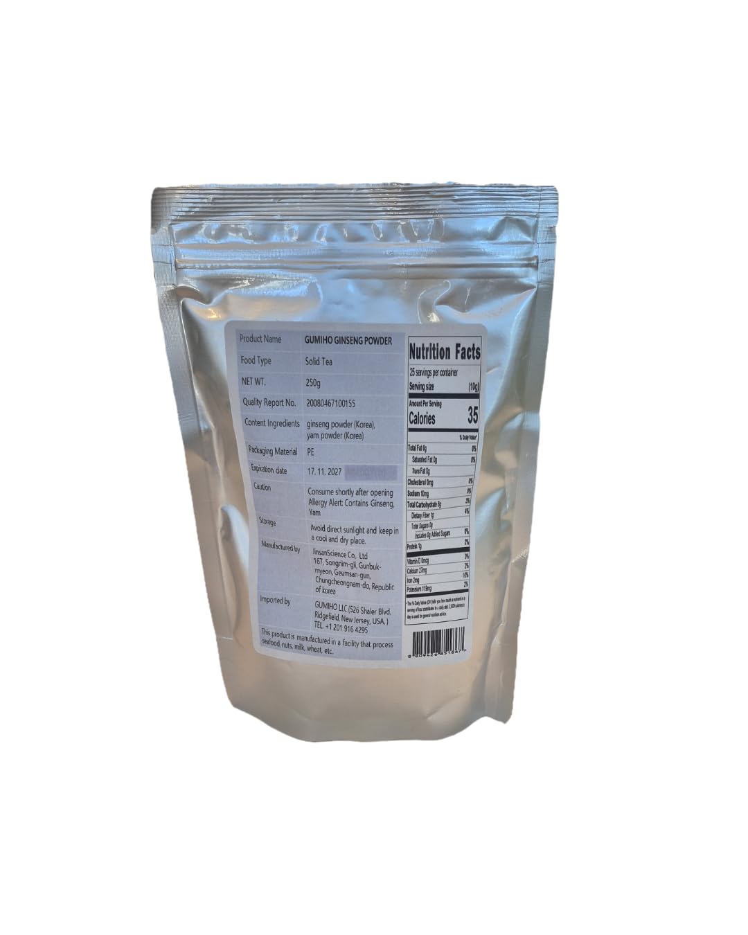 Earnest Gumiho Geumsan ginseng, 4-year selection, displayed in tidy packaging.