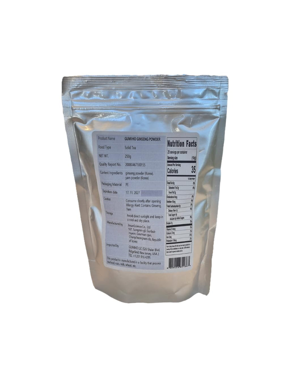 Earnest Gumiho Geumsan ginseng, 4-year selection, displayed in tidy packaging.