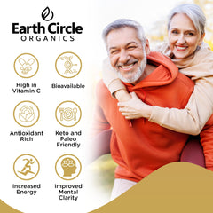 Camu Camu powder in a vibrant smoothie by Earth Circle Organics