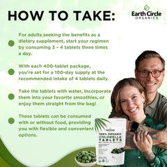 Two bottle pack of Earth Circle Organics chlorella tablets for extended supply