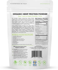 Earth Circle Organics hemp protein powder pack in kitchen setting