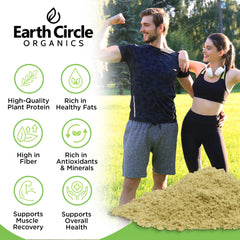 Earth Circle Organics hemp protein powder scoop ready to measure