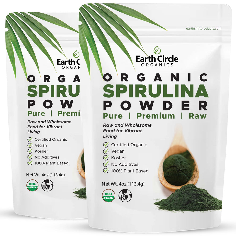 Earth Circle Organics Spirulina Powder resealable bag for protein-rich smoothies