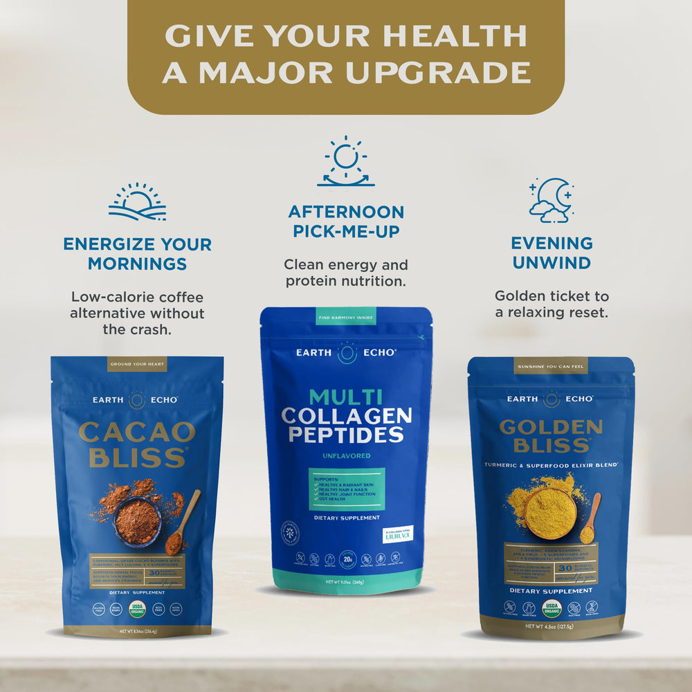 Earth Echo Golden Bliss baking-ready powder for easy, wholesome desserts.