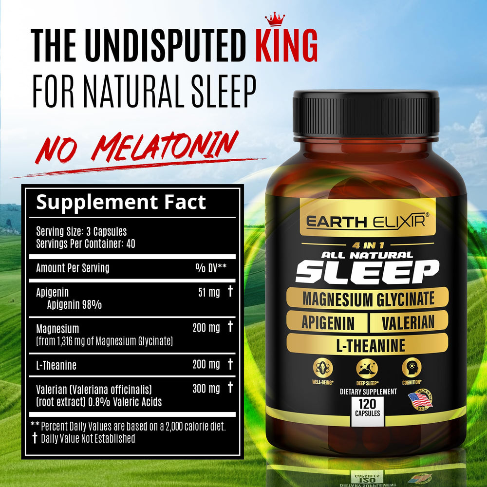 Earth Elixir apigenin 50mg capsules calm evening routine.