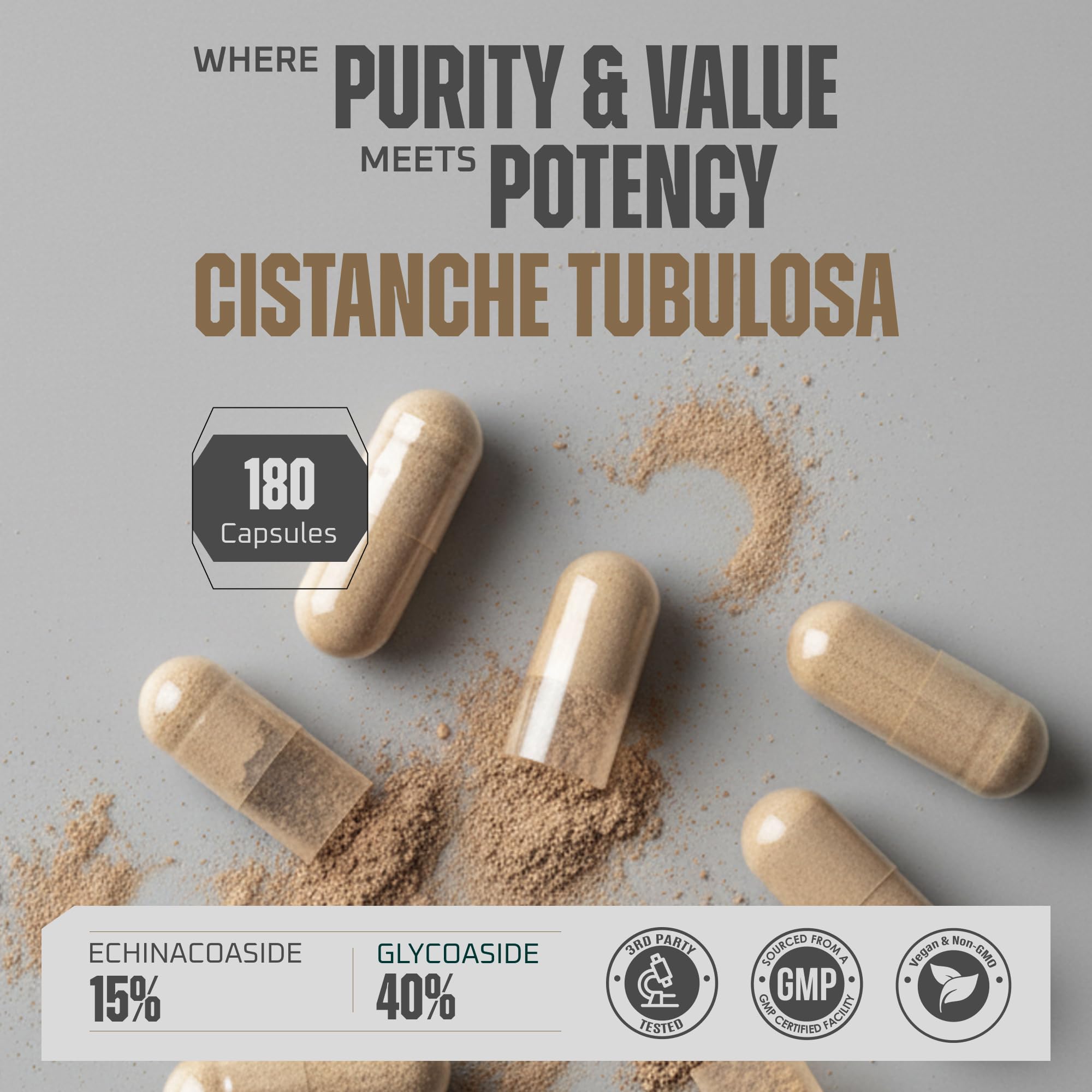 Earth Elixir Cistanche capsules ready for easy daily use and consistent routines.