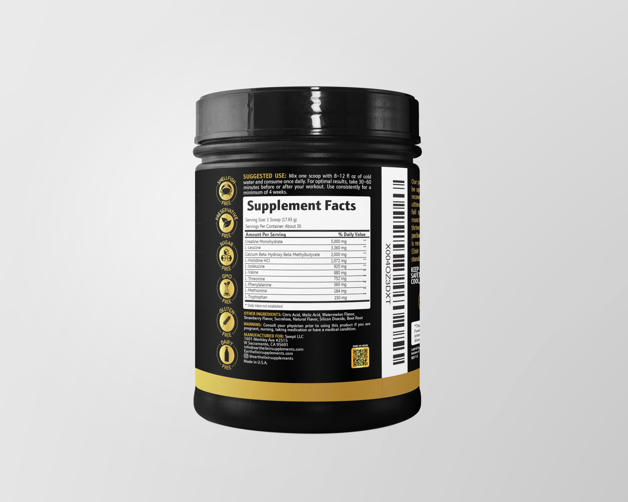 Earth Elixir gym bag-ready supplement for daily training