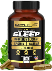 Earth Elixir sleep capsules on table promoting consistent rest.