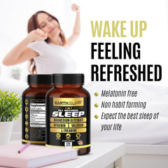 Earth Elixir valerian root 300mg capsules in bottle for peaceful night.