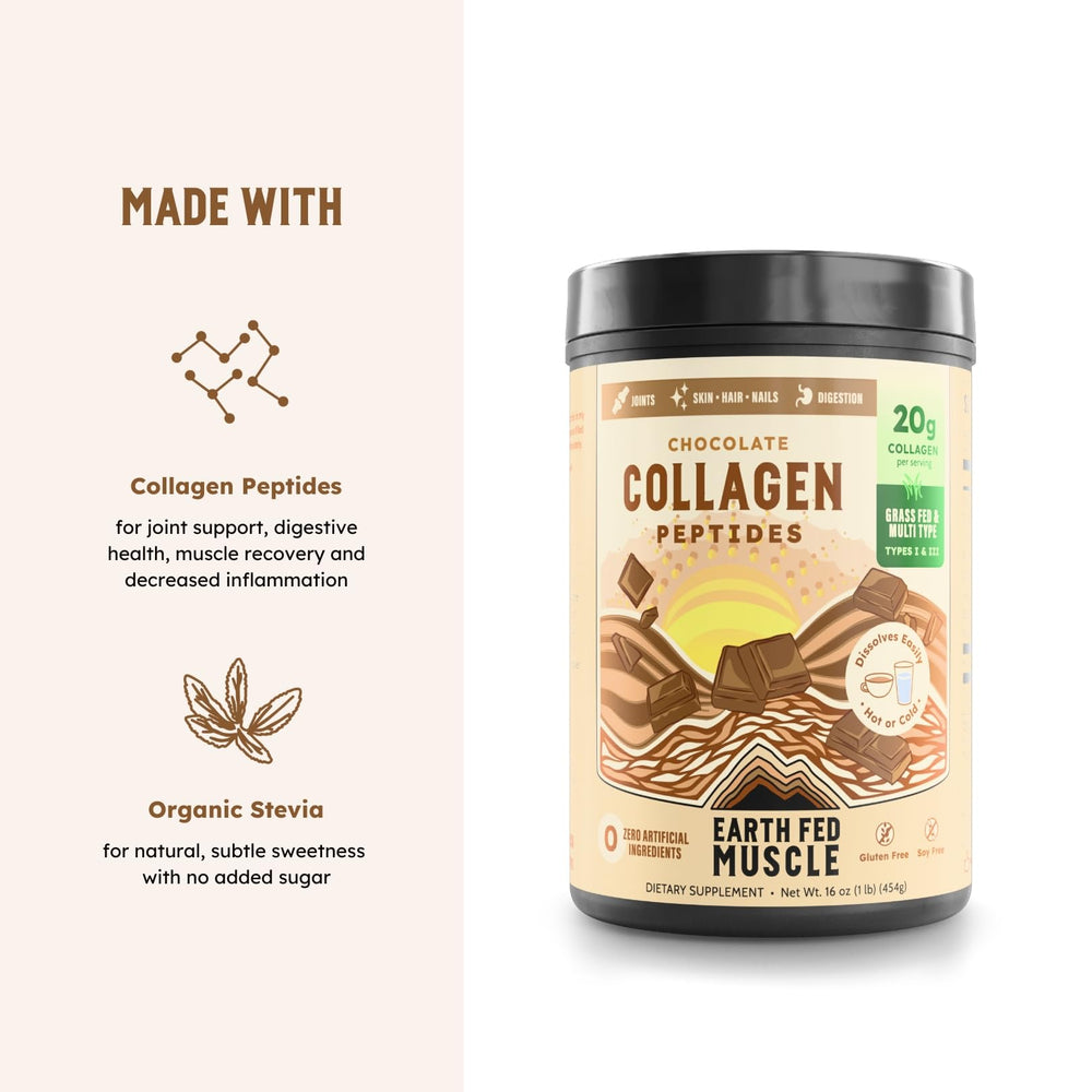 Earth Fed Muscle collagen powder in blender for a smoothie