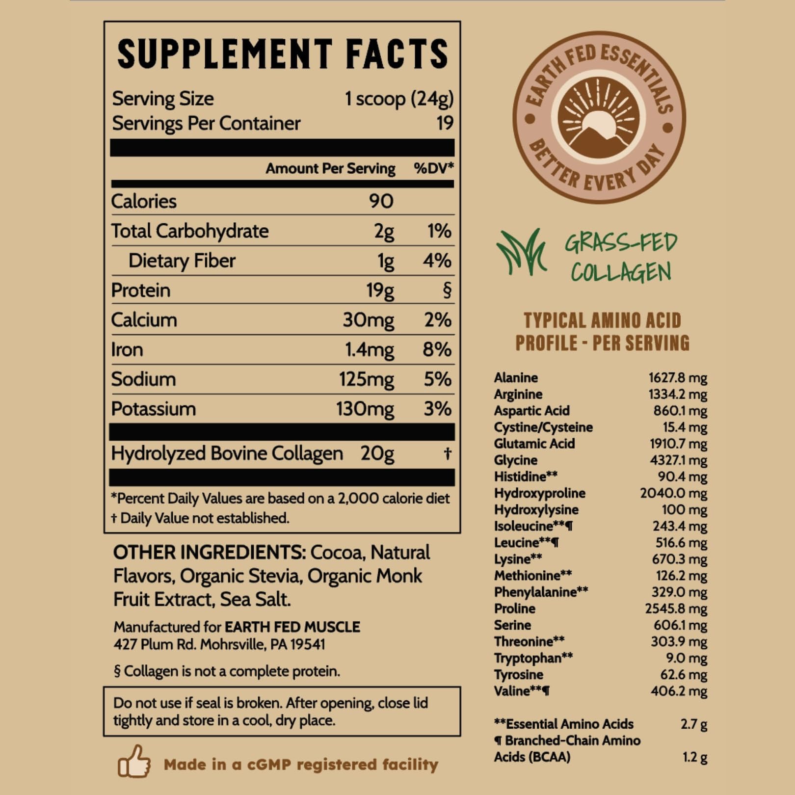 Earth Fed Muscle kitchen scene with paleo friendly chocolate collagen powder