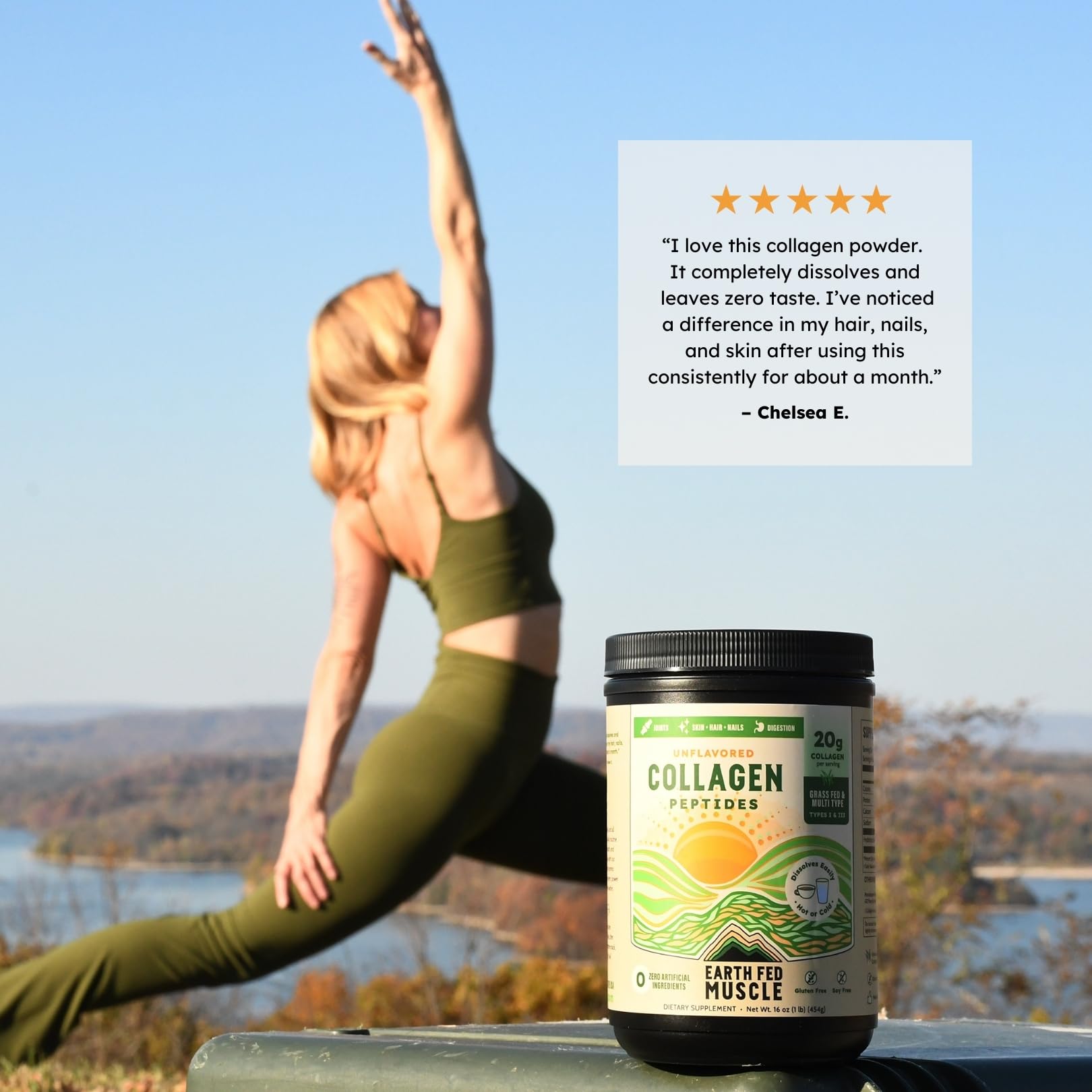 Earth Fed Muscle collagen peptides on oats helps create a protein-rich breakfast without clumps