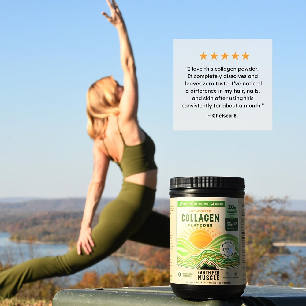 Earth Fed Muscle collagen peptides on oats helps create a protein-rich breakfast without clumps