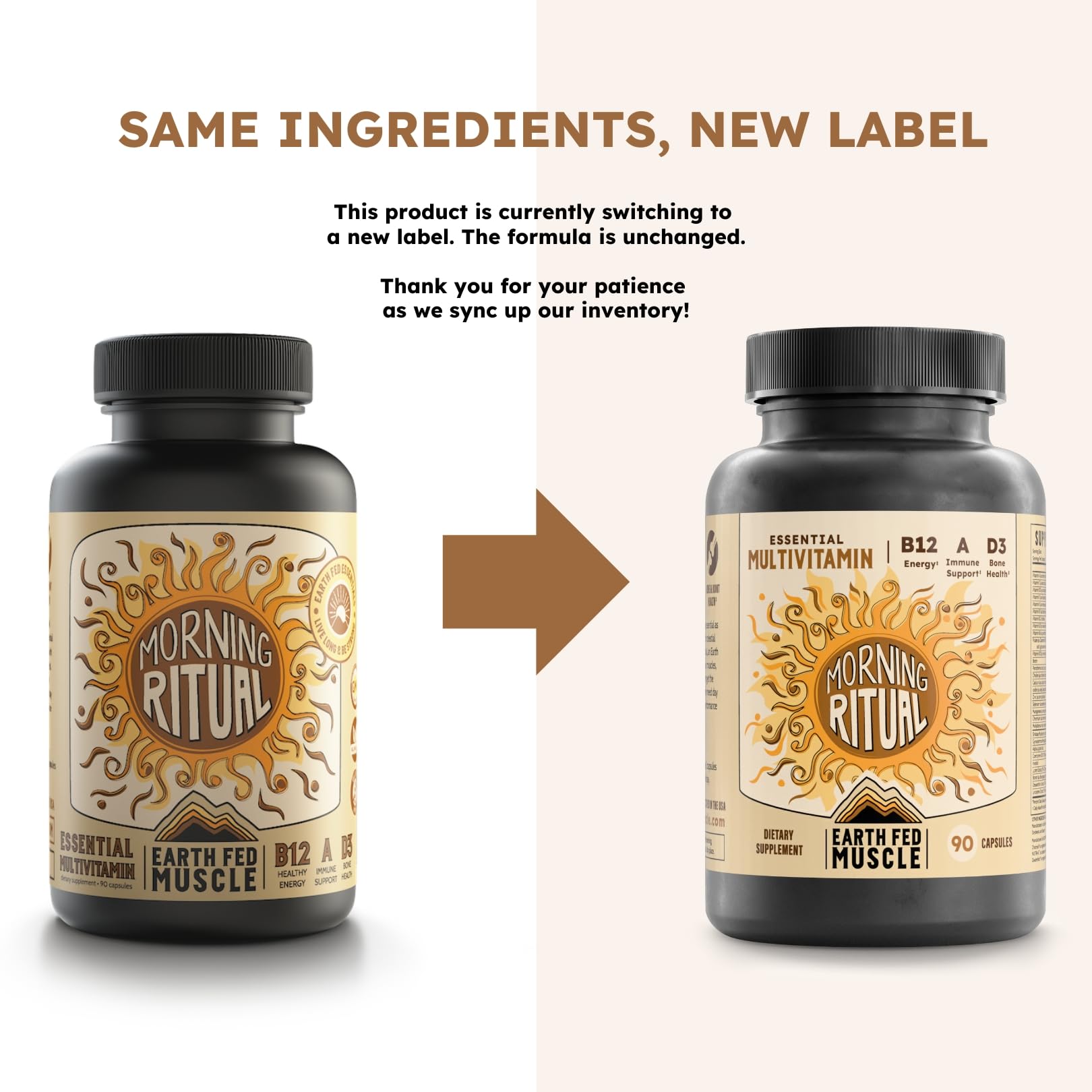 Earth Fed Muscle Morning Ritual capsules ready for your daily routine