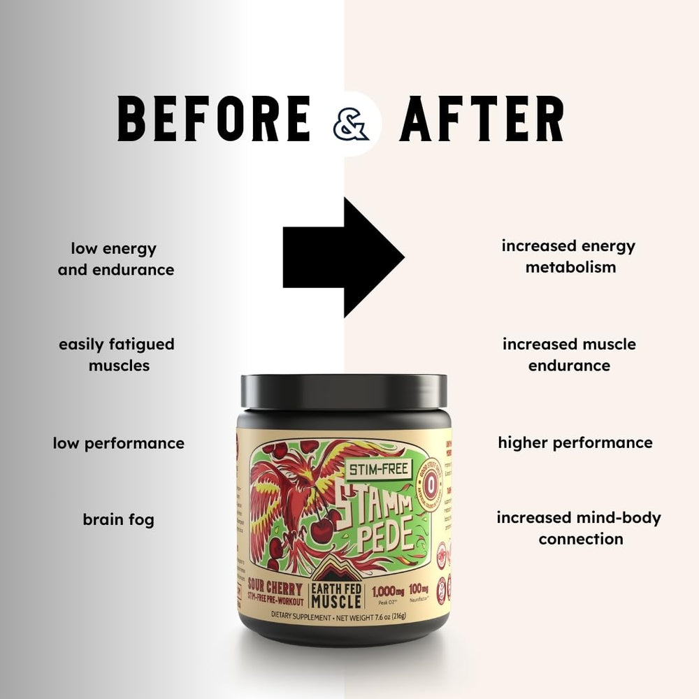 Stammpede label close-up highlighting vegan and gluten-free formula.