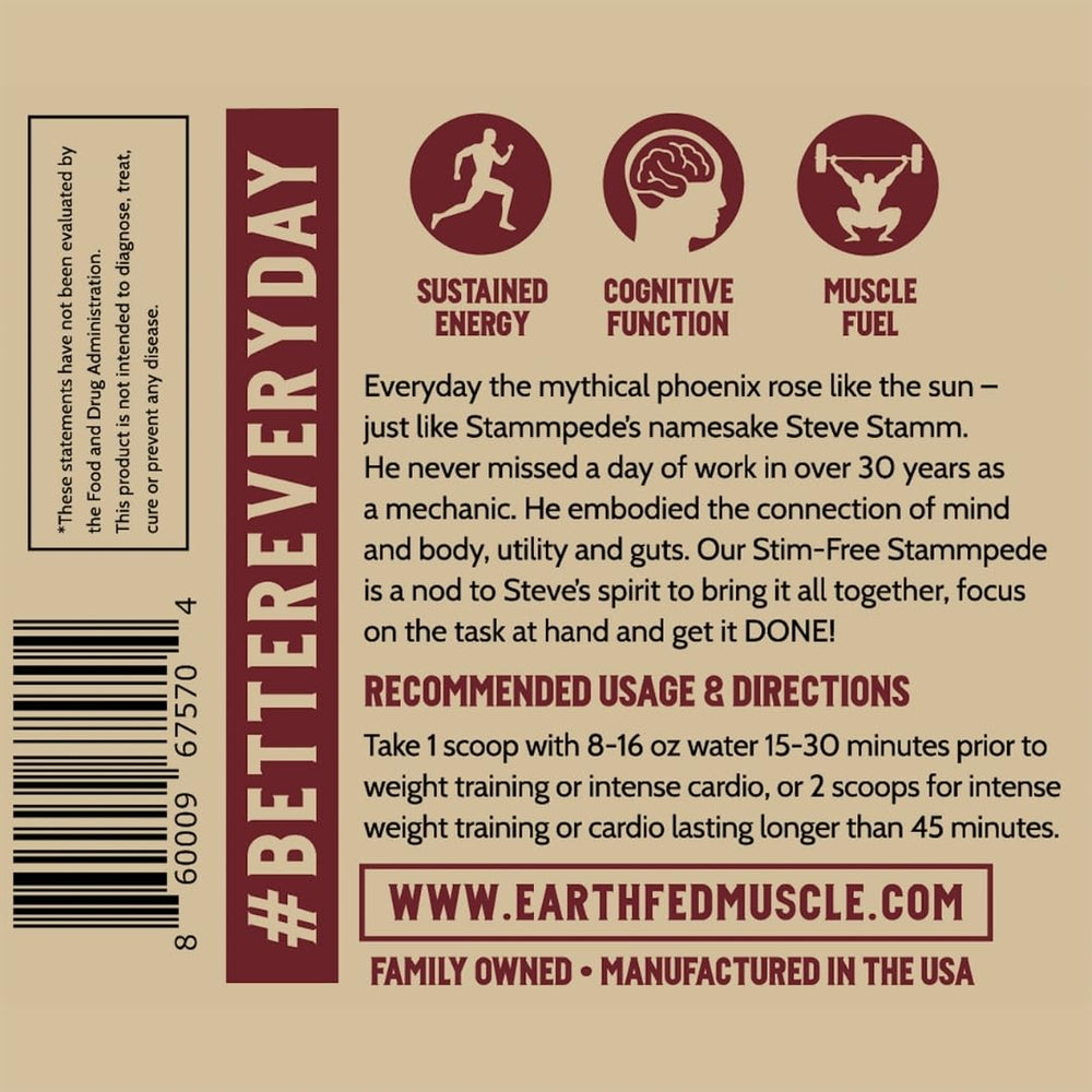Stammpede vegan and gluten-free seal emphasizes clean ingredients.